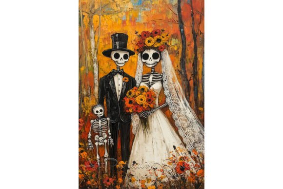 A Whimsical Celebration of Love: The Día De Los Muertos Forest Wedding Print