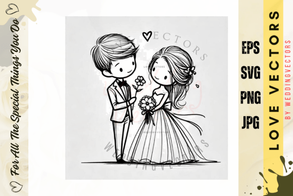 C501: A Watercolor Wedding Graphic Set for Romantic Projects