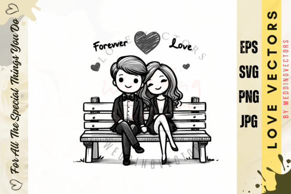 C521: A Modern Editorial Take on Wedding & Love Vectors