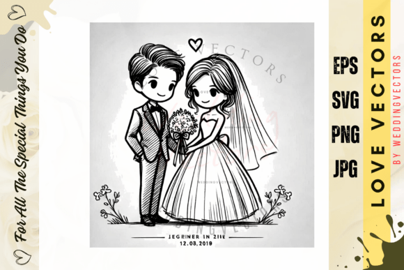 C524: Soft Vector Romance for Wedding Designs