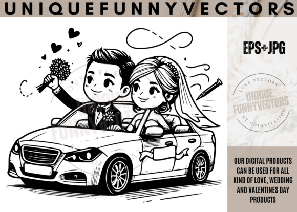 Charming Cartoon Characters for Wedding & Love Designs