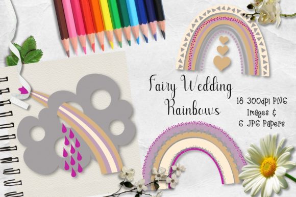 Fairy Wedding Rainbows Clipart: A Whimsical Design Collection