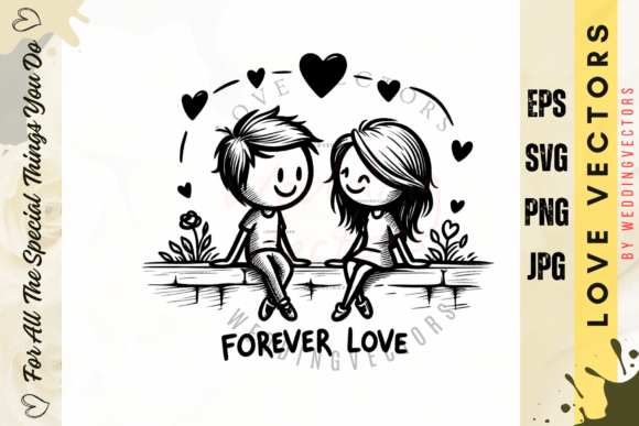 Timeless Romance in Vector: The Wedding Couple C52 Set